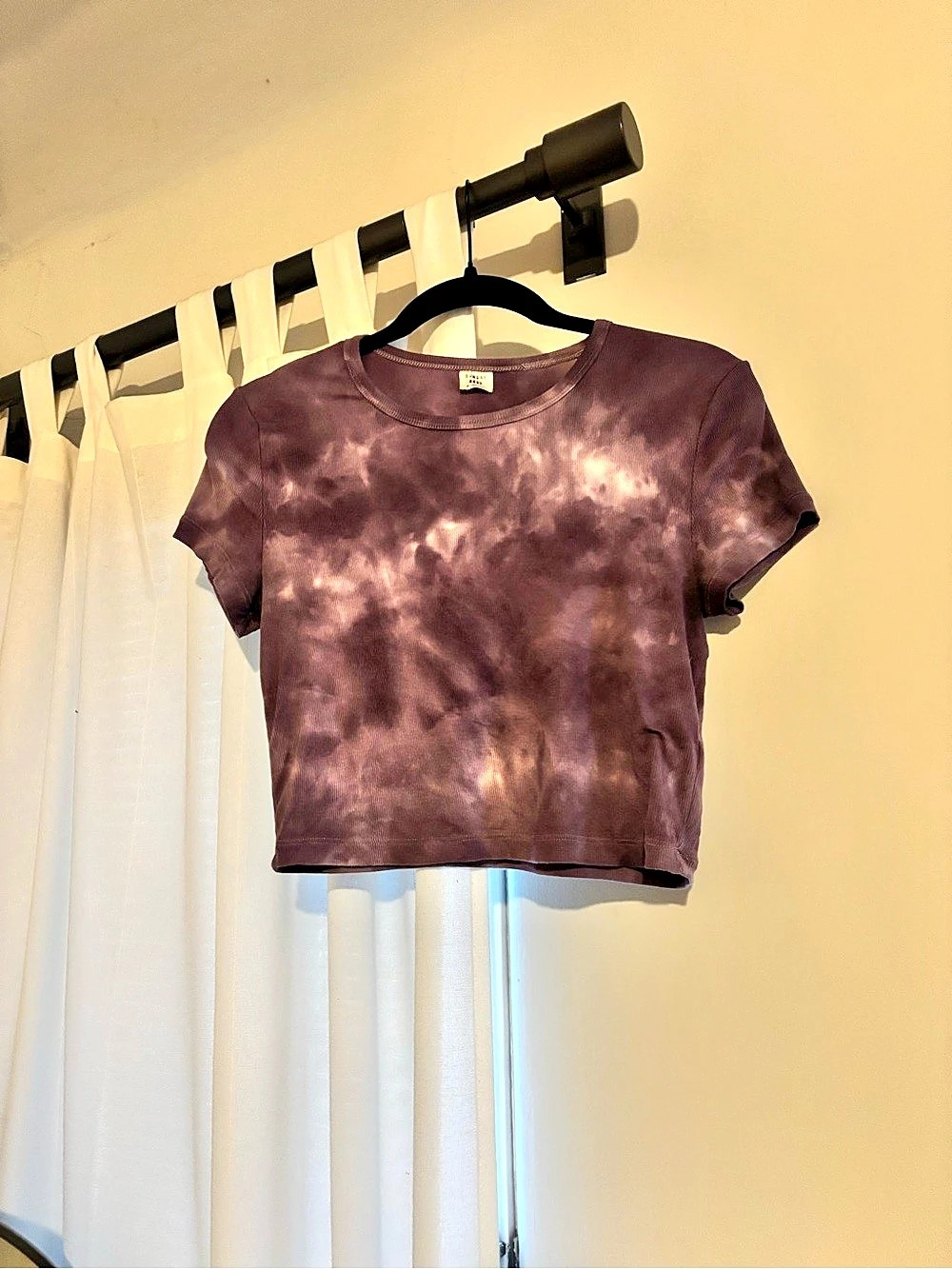 Sunday Best Tie-Dye Crop Tee Purple Medium Like New